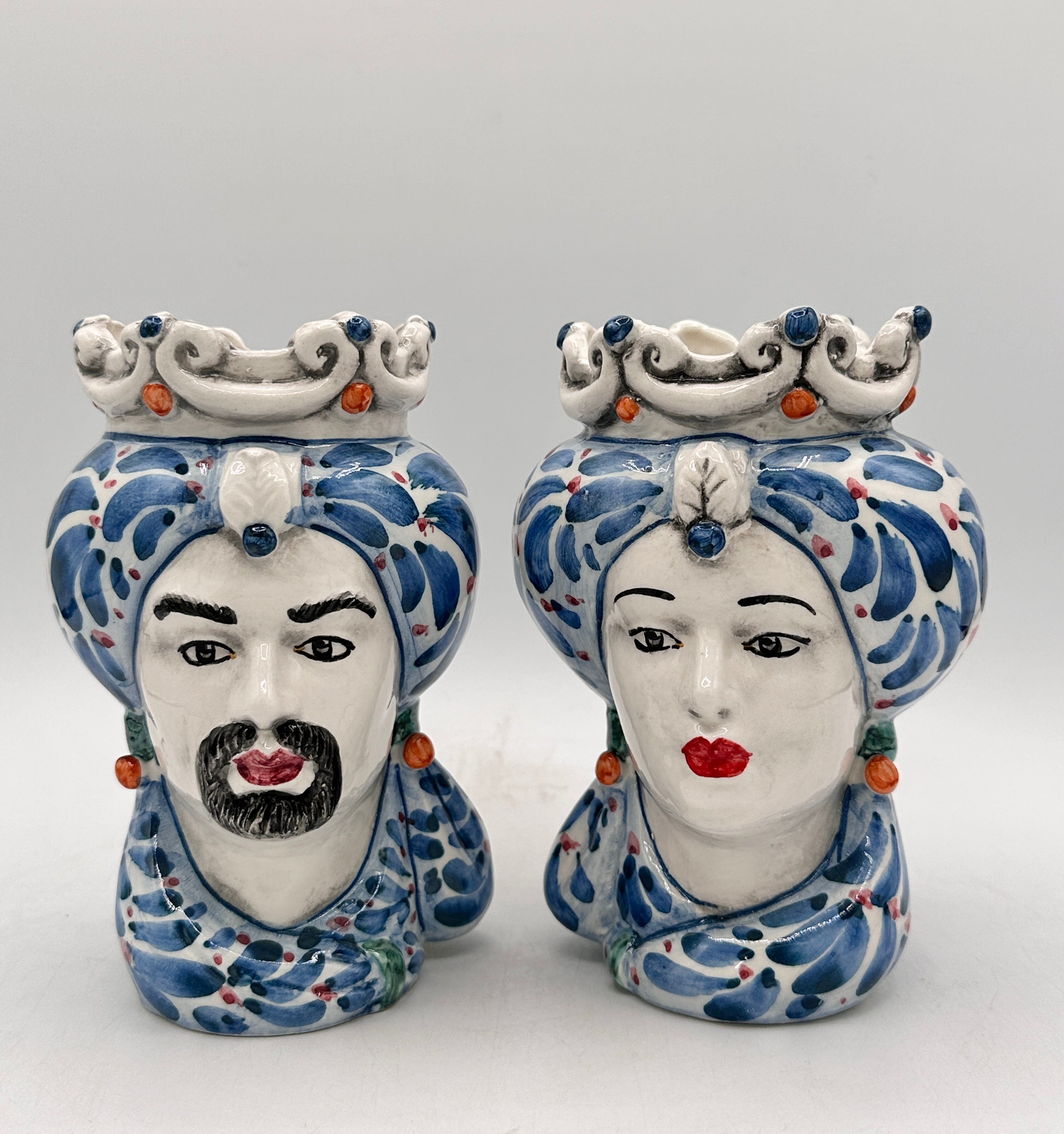 Têtes de maure - bleu H 15 cm