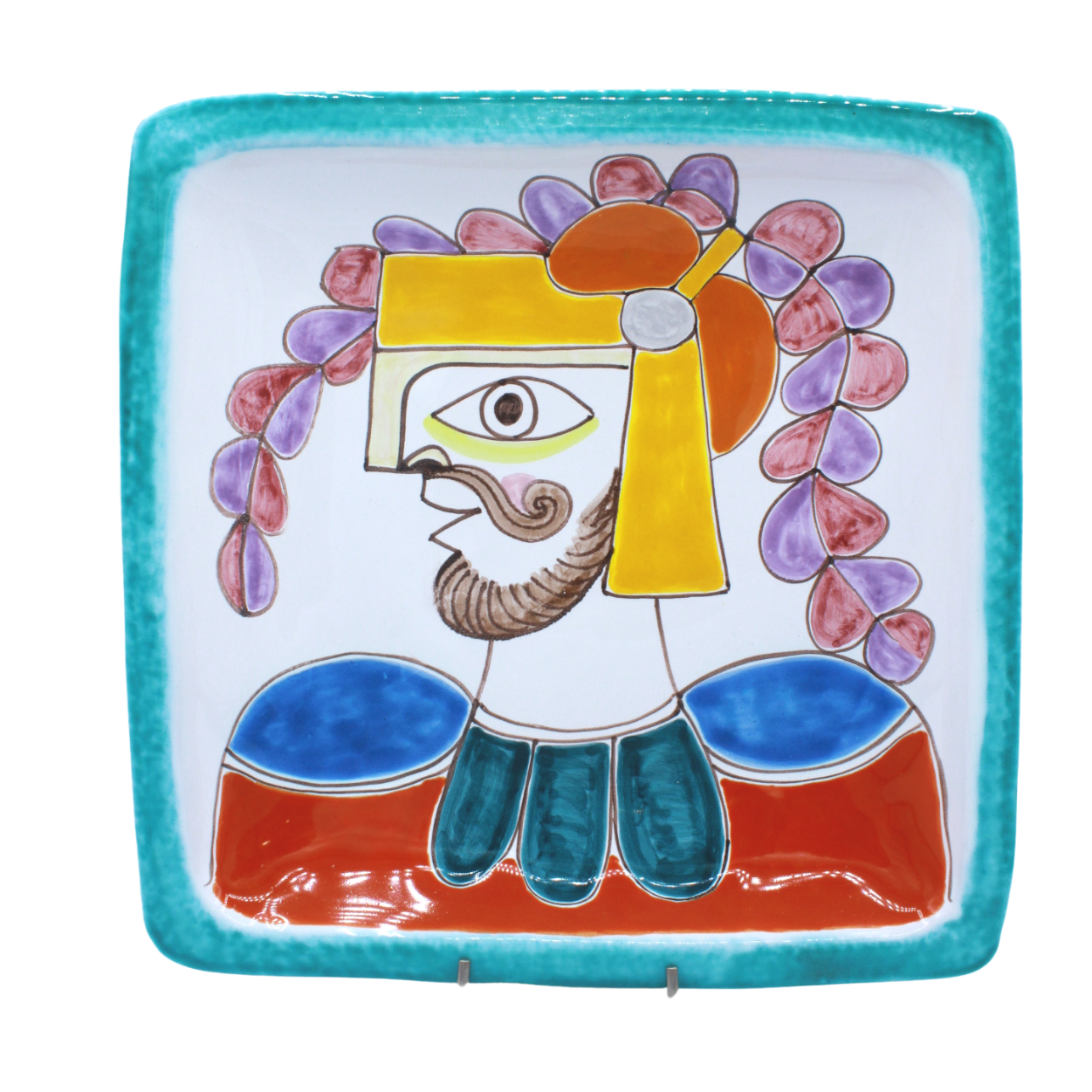 Piatto Quadrato Paladino - Ceramiche Di Sicilia