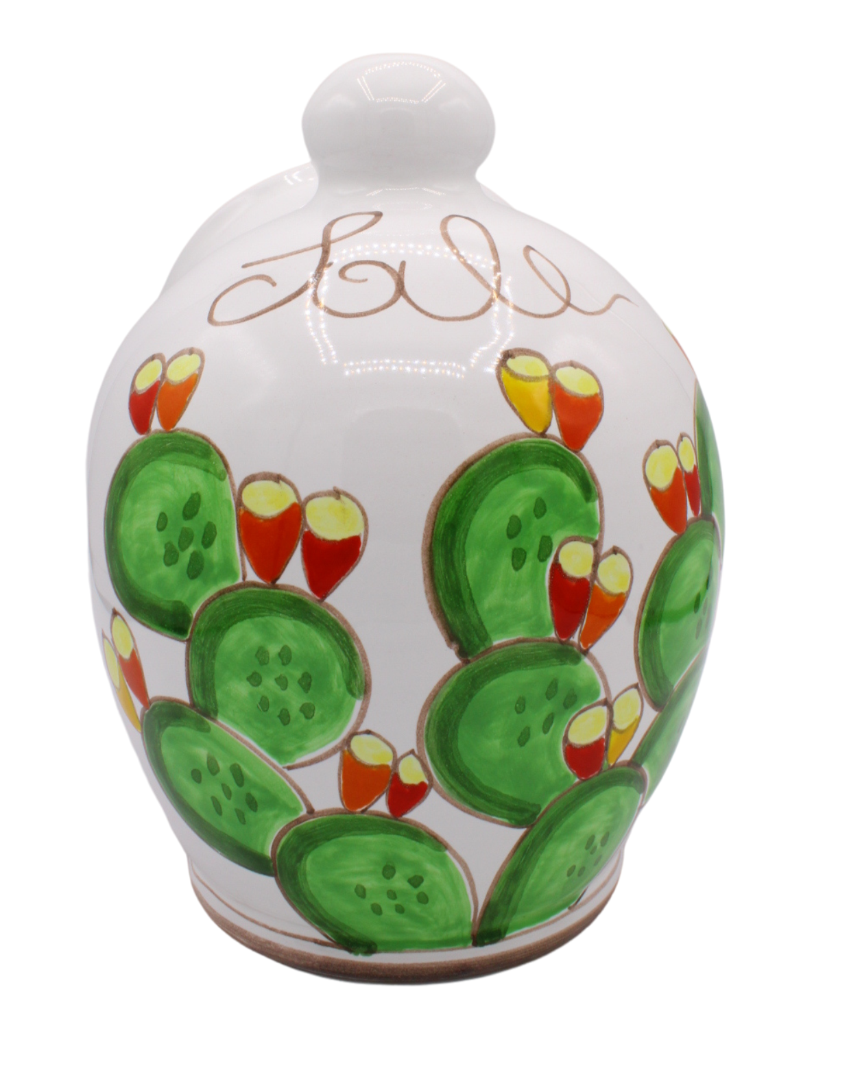 Porta Sale Con Bocca Fichi D'india - Ceramiche Di Sicilia