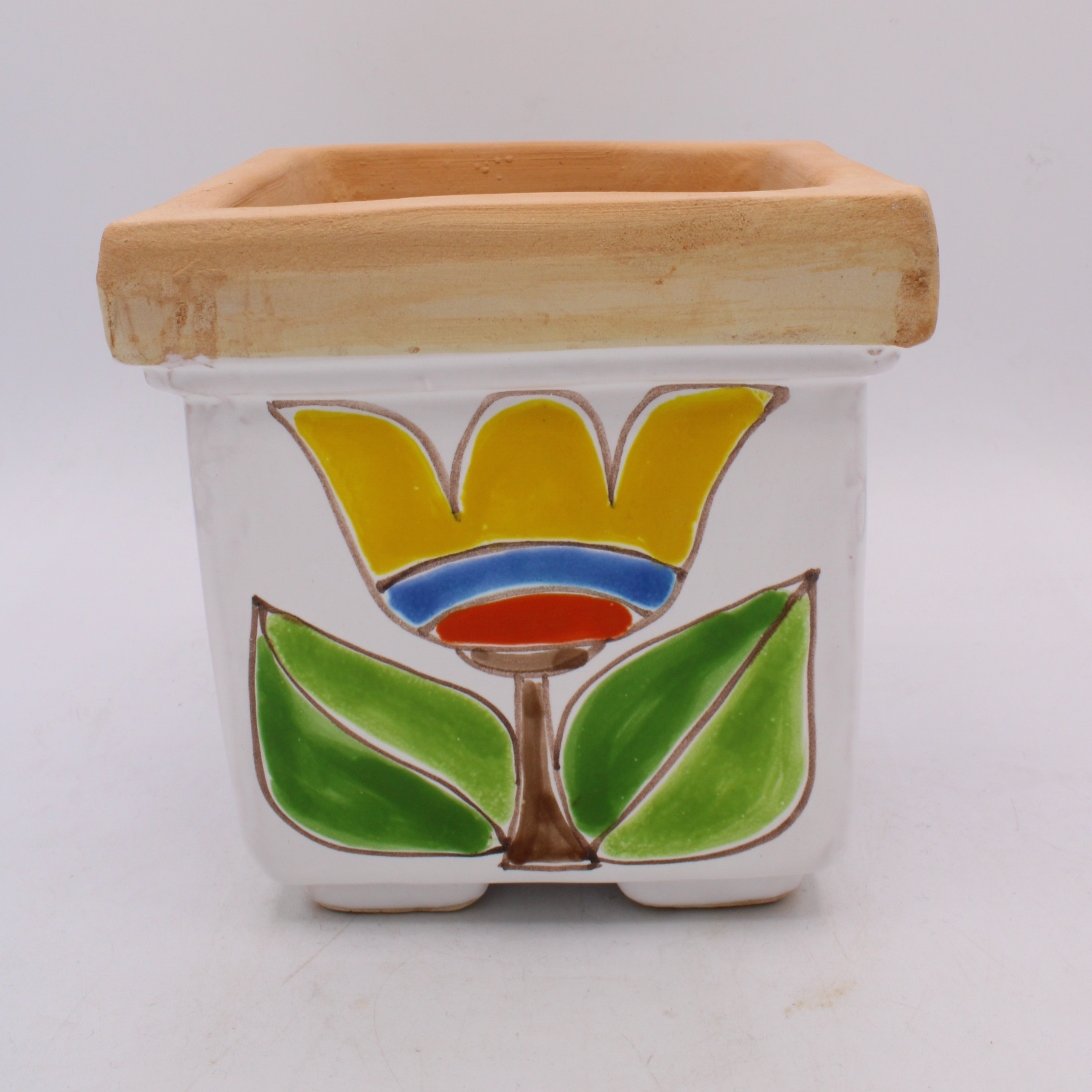 Porta Pianta Quadrato Asinello - Ceramiche Di Sicilia