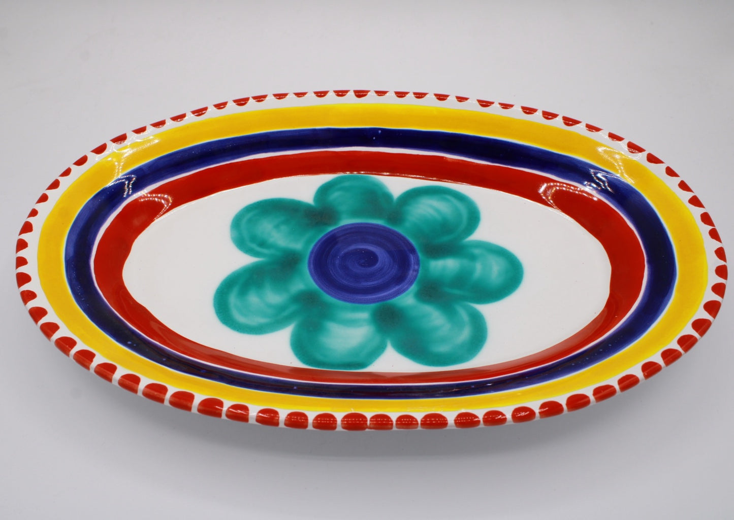 Piatto Ovale Filicudi - Ceramiche Di Sicilia