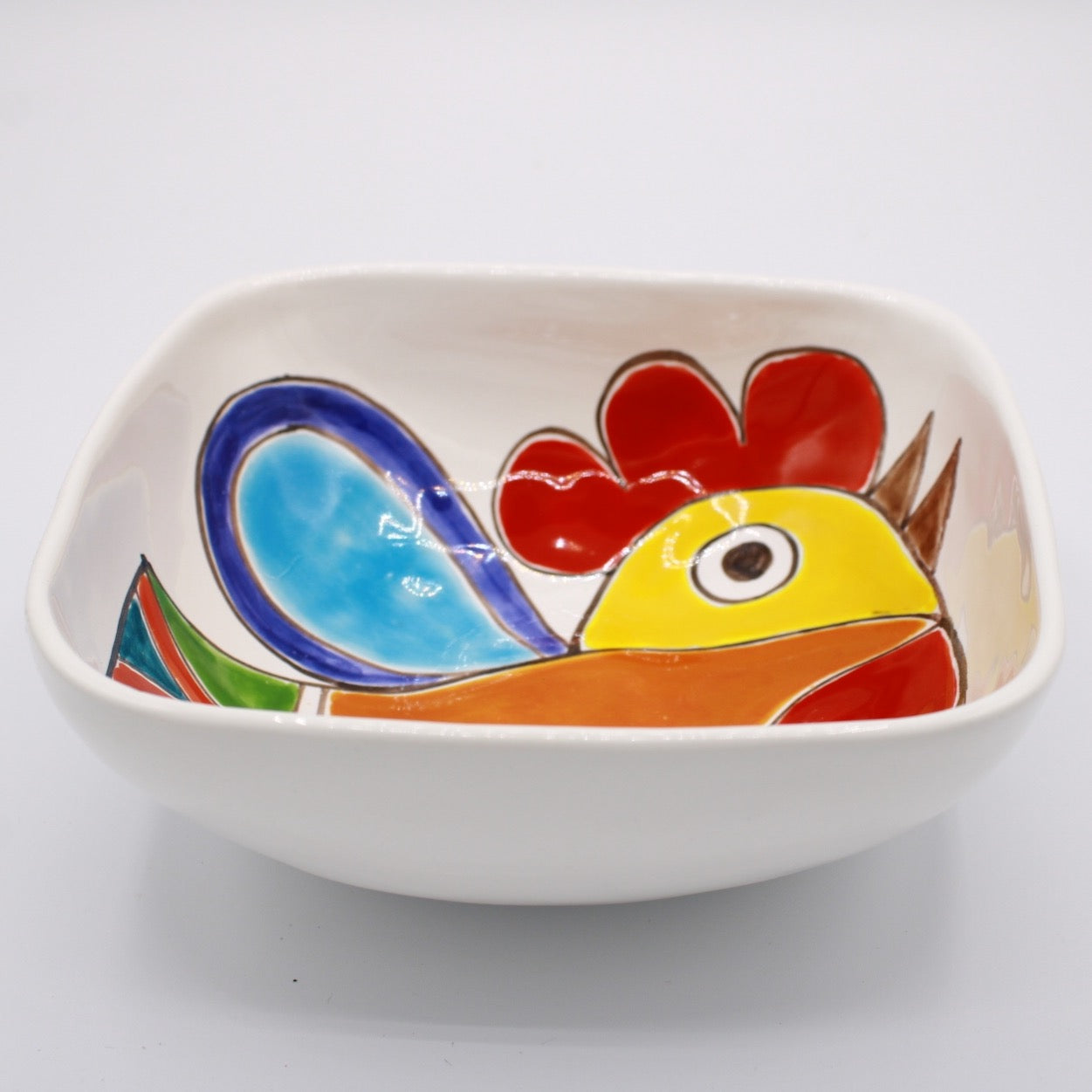 Ciotola Quadrata Gallina - Ceramiche Di Sicilia