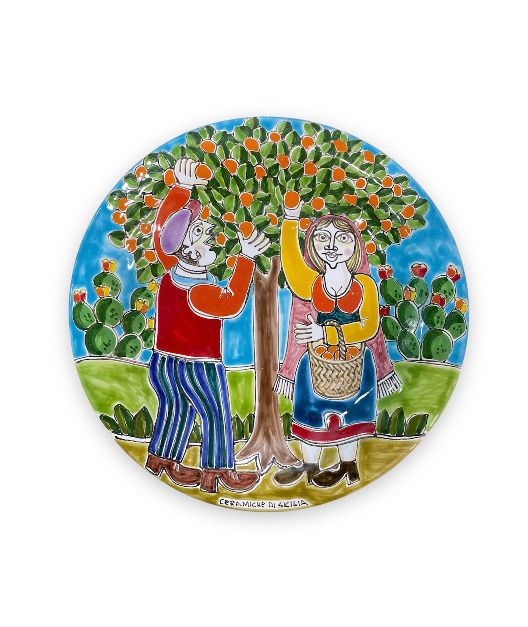 Assiette Ronde - La Récolte Des Oranges