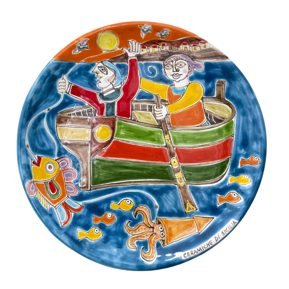 Piatto Tondo - Pescatori a Pantelleria