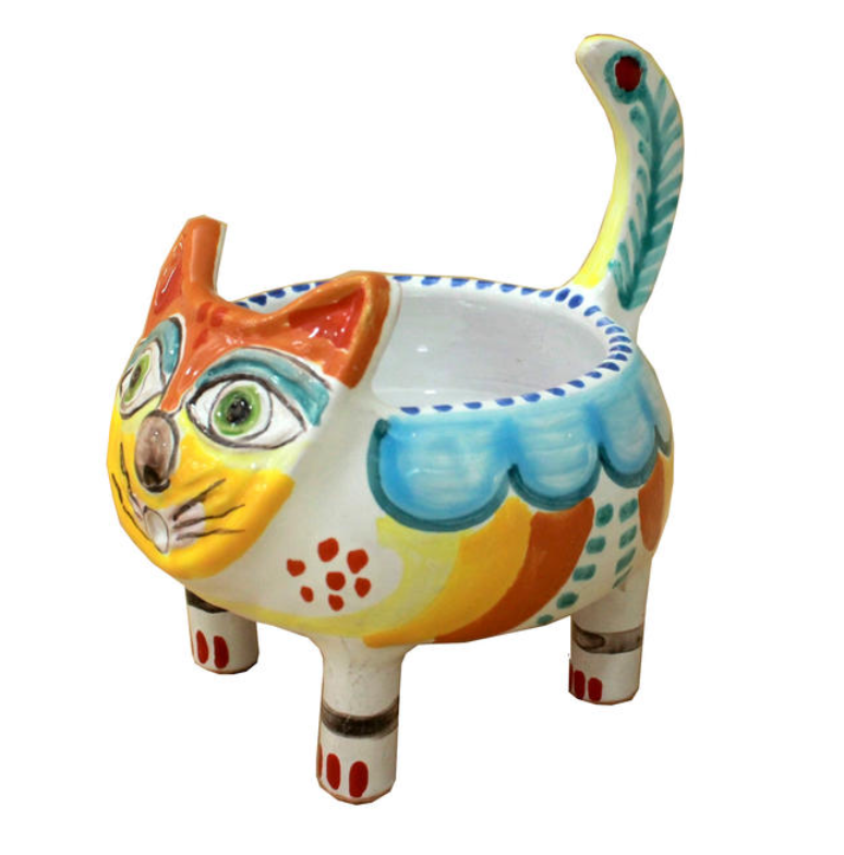 Gatto Porta Pianta - Ceramiche Di Sicilia