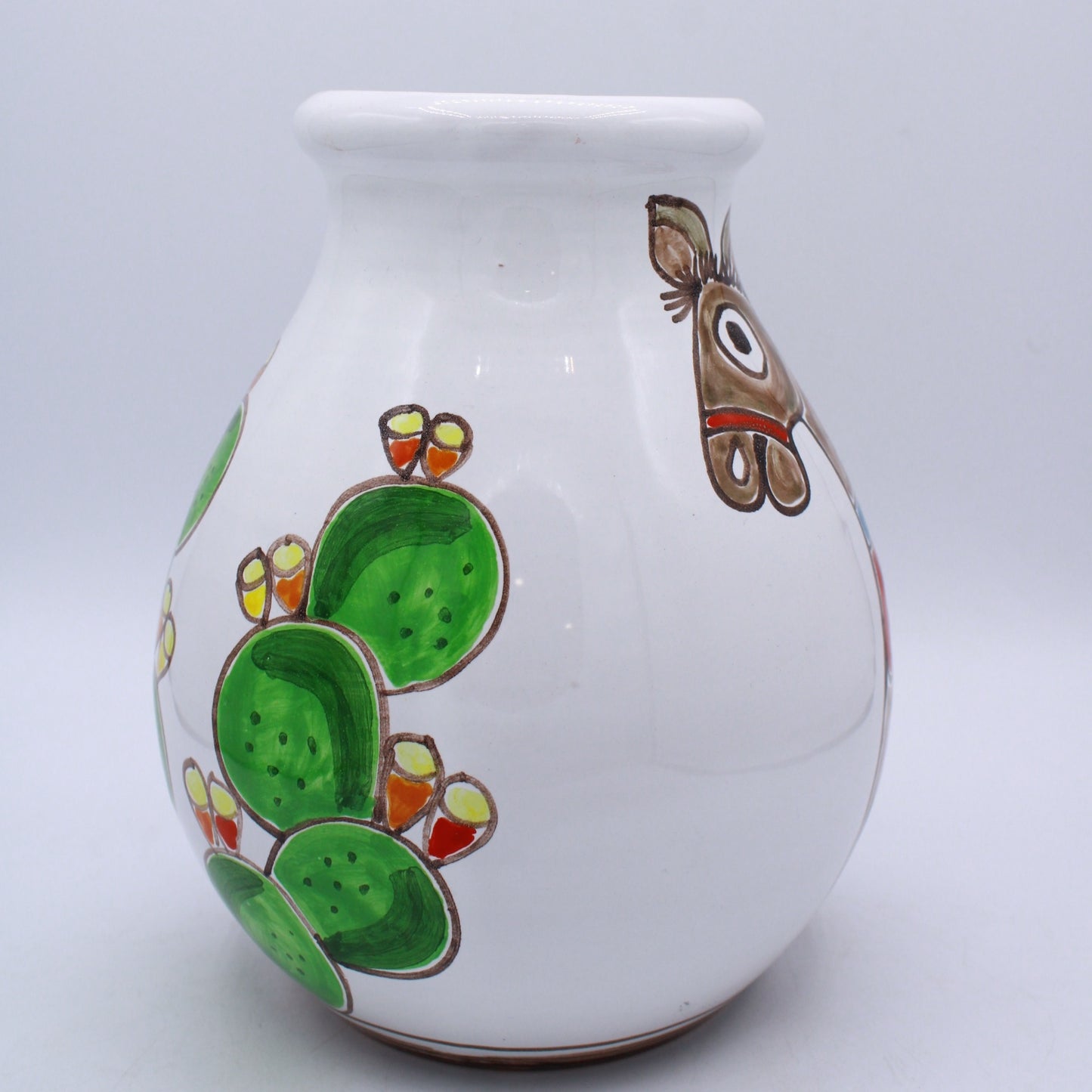 Vaso Asinello e Fichi D'india - Ceramiche Di Sicilia