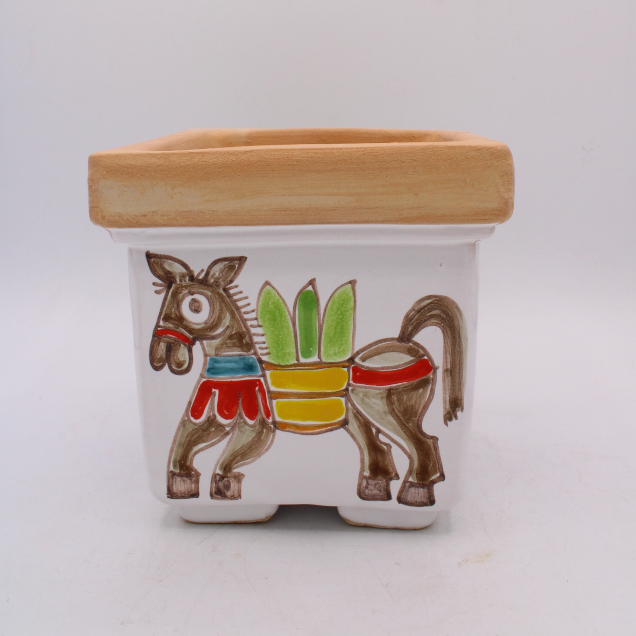 Porta Pianta Quadrato Asinello - Ceramiche Di Sicilia