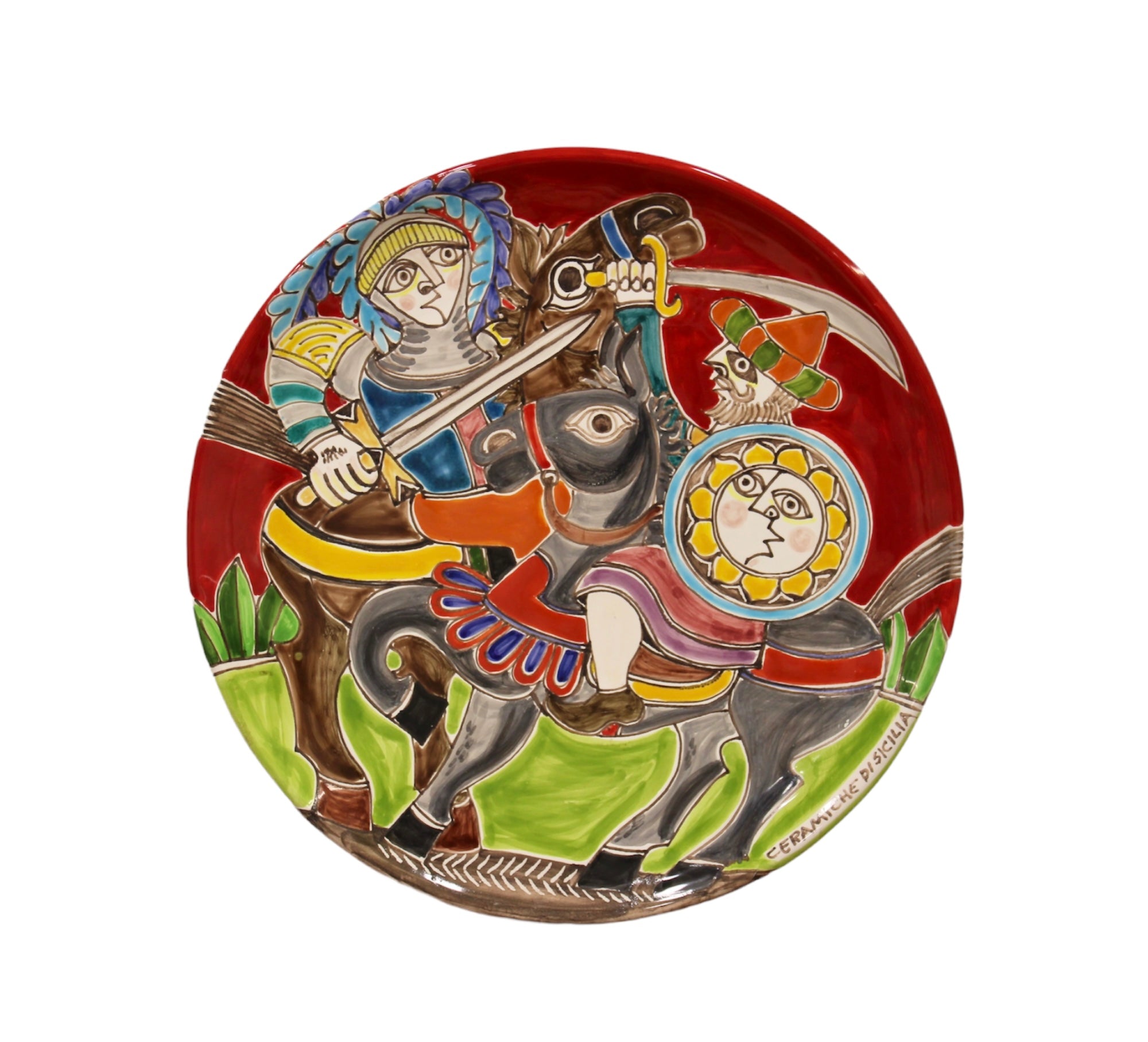 Assiette Ronde : Le Duel d'Orlando et de Rinaldo (2)