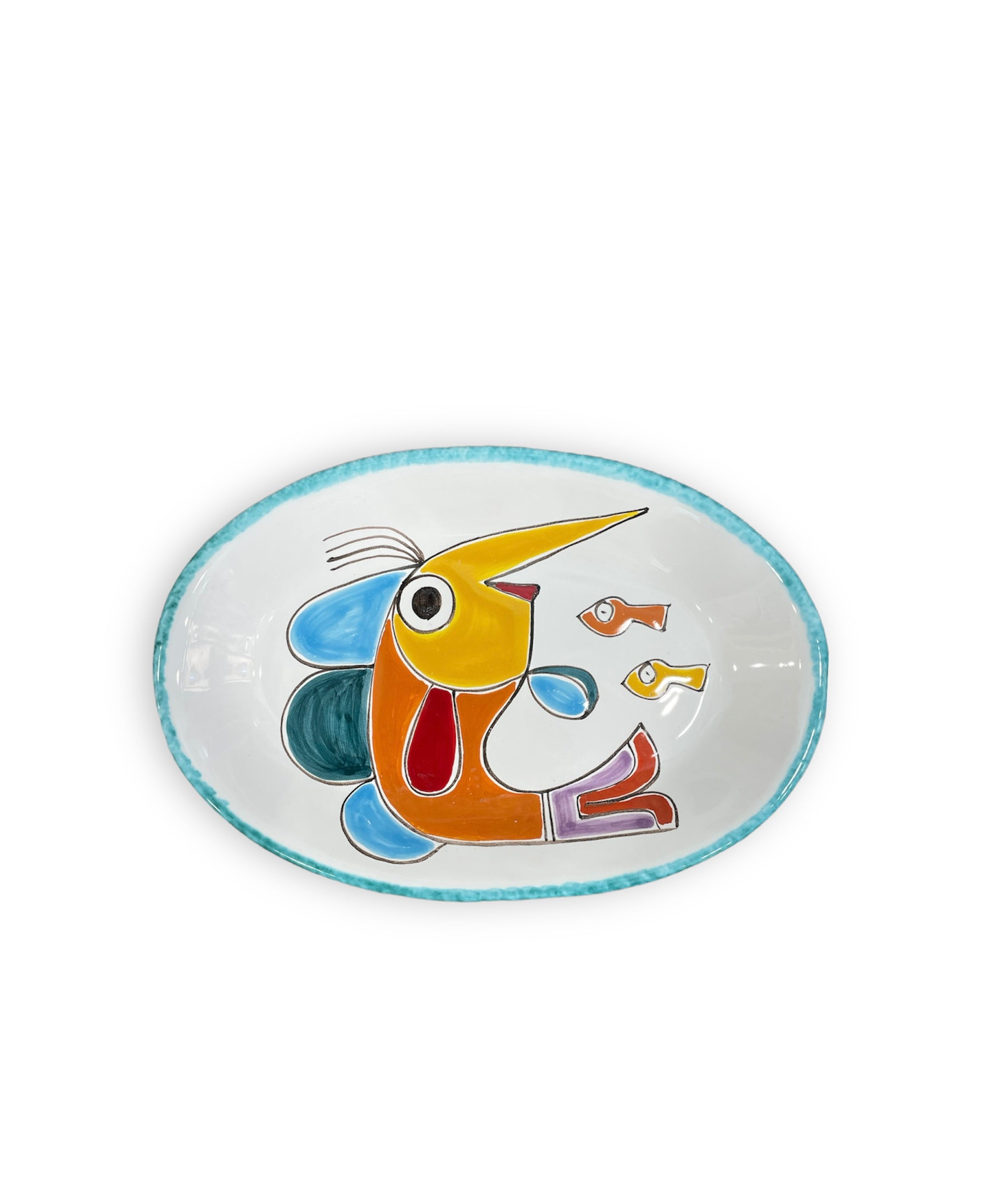 Oval Plate Green Edge Swordfish
