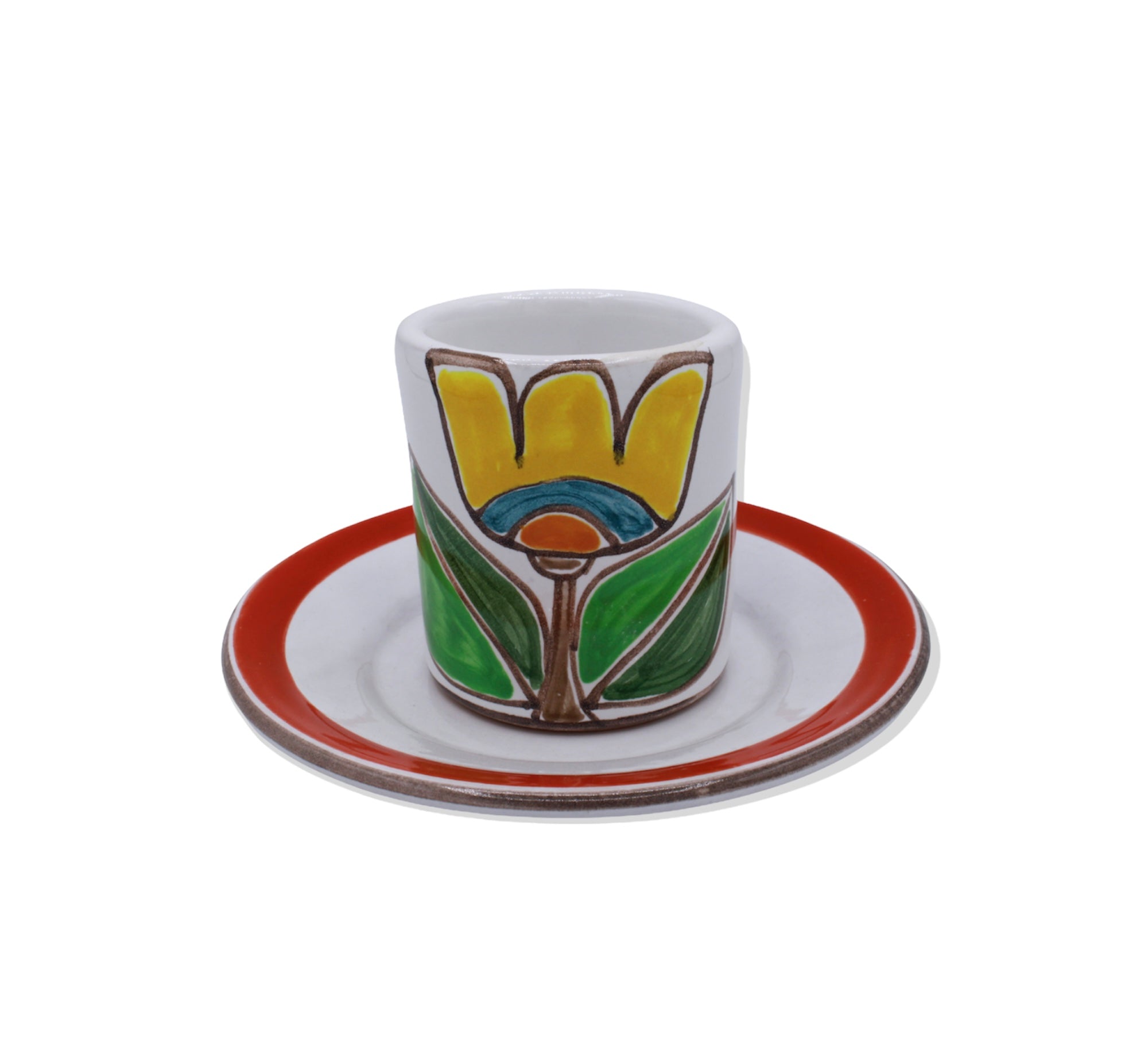 Tazzina Da Caffè Cilindrica Tulipano - Ceramiche Di Sicilia