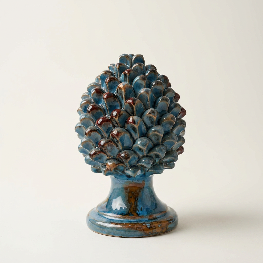 Pigna Celeste/rosso/arancio - H20 cm