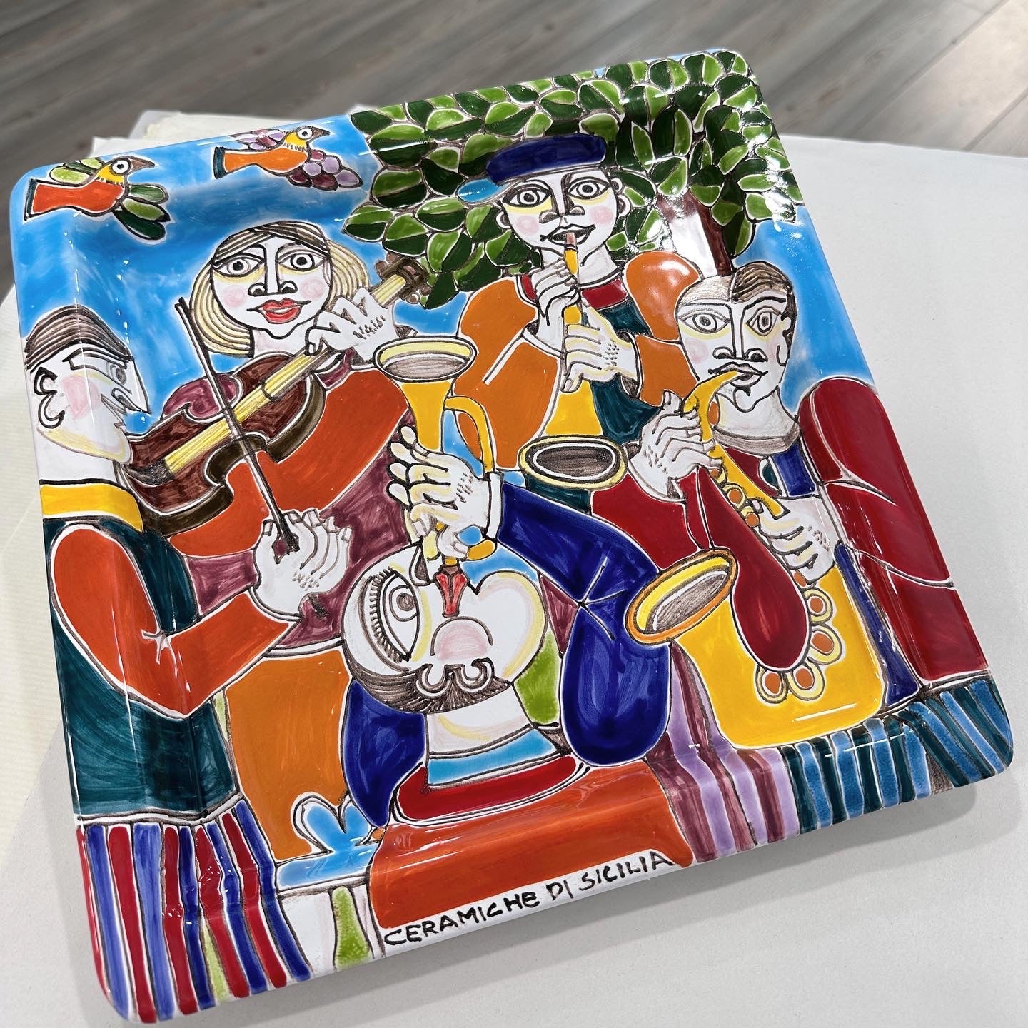 Piatto Quadrato 28x28 cm - I Musicisti