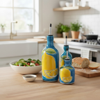 Bottiglia Limone Fondo Blu Egiziano