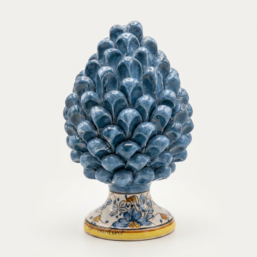 Pigna Blu Base Decorata - H20 cm