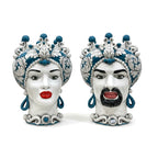 Teste Di Moro - Blu Ottanio - H 42 Cm