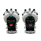 Teste Di Moro - Avorio e Nero lucido - H 42 Cm