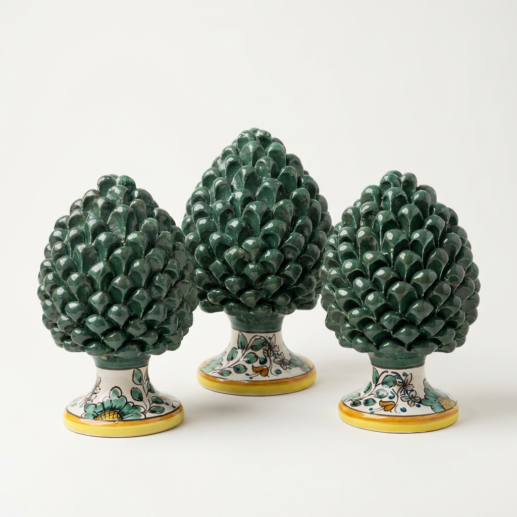 Pigna Verde Base Decorata H 20 cm
