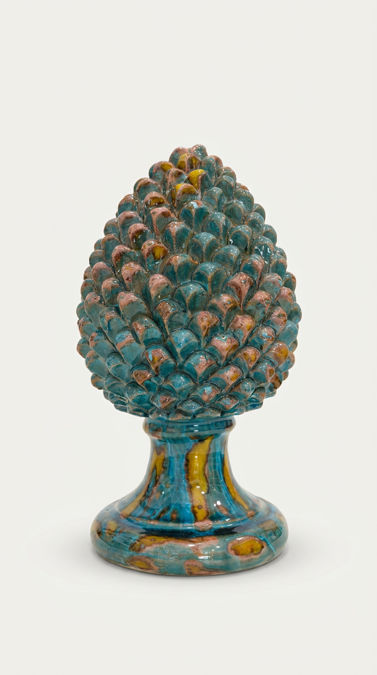 Pigna Azzurro/giallo/rosa - H30 cm