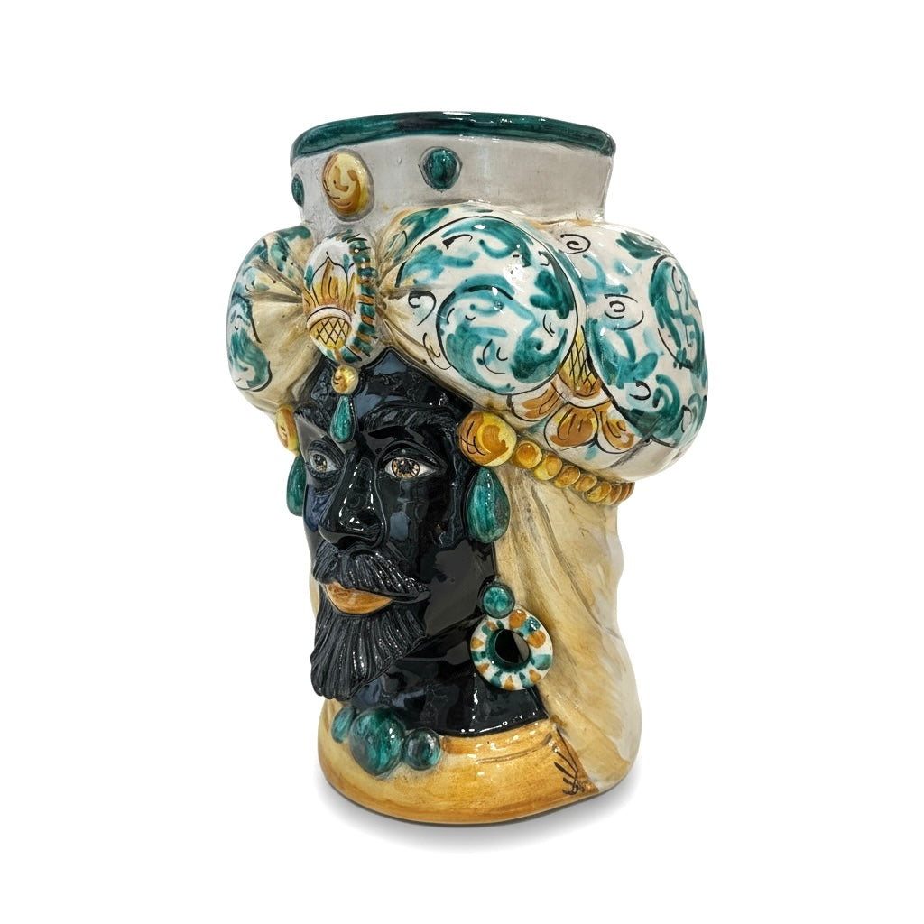 Teste di Moro - decorazione Verde - H 30 cm