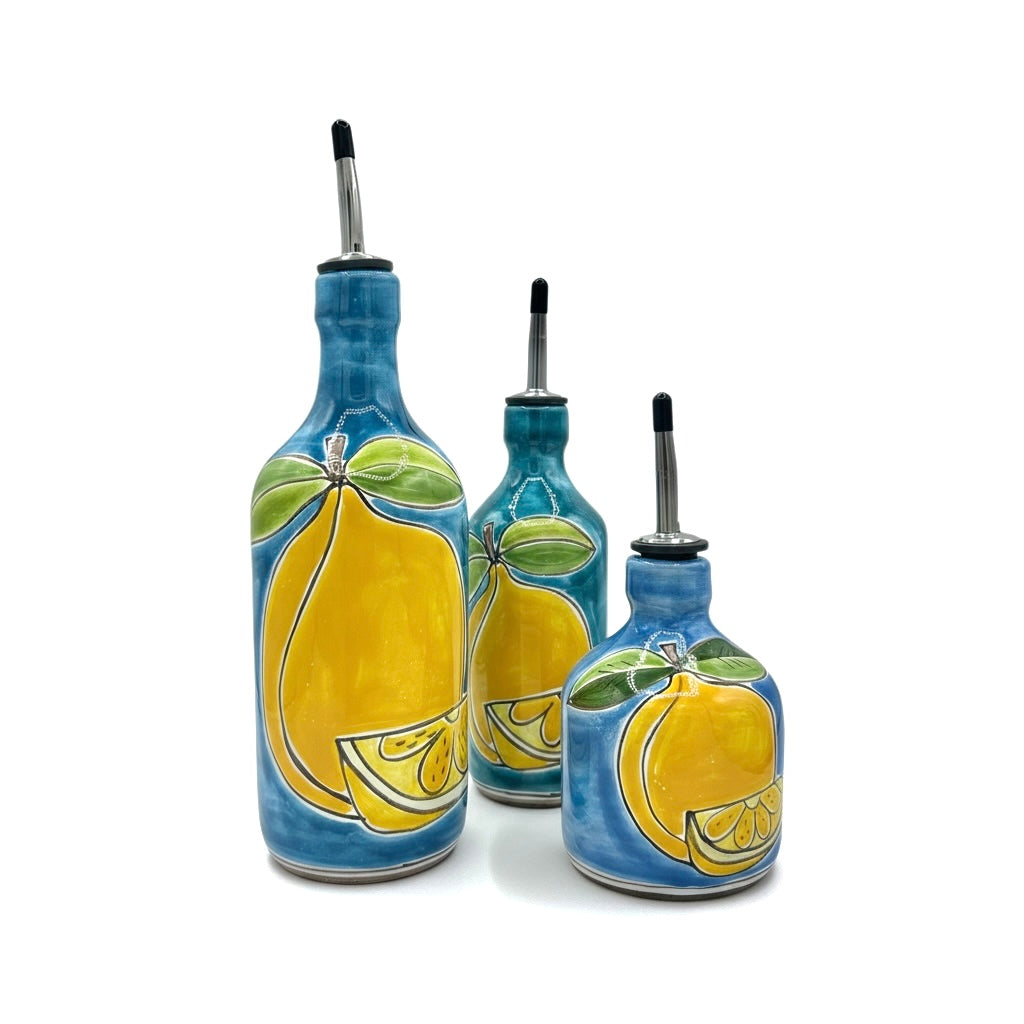 Bottiglia Limone Fondo Blu Egiziano