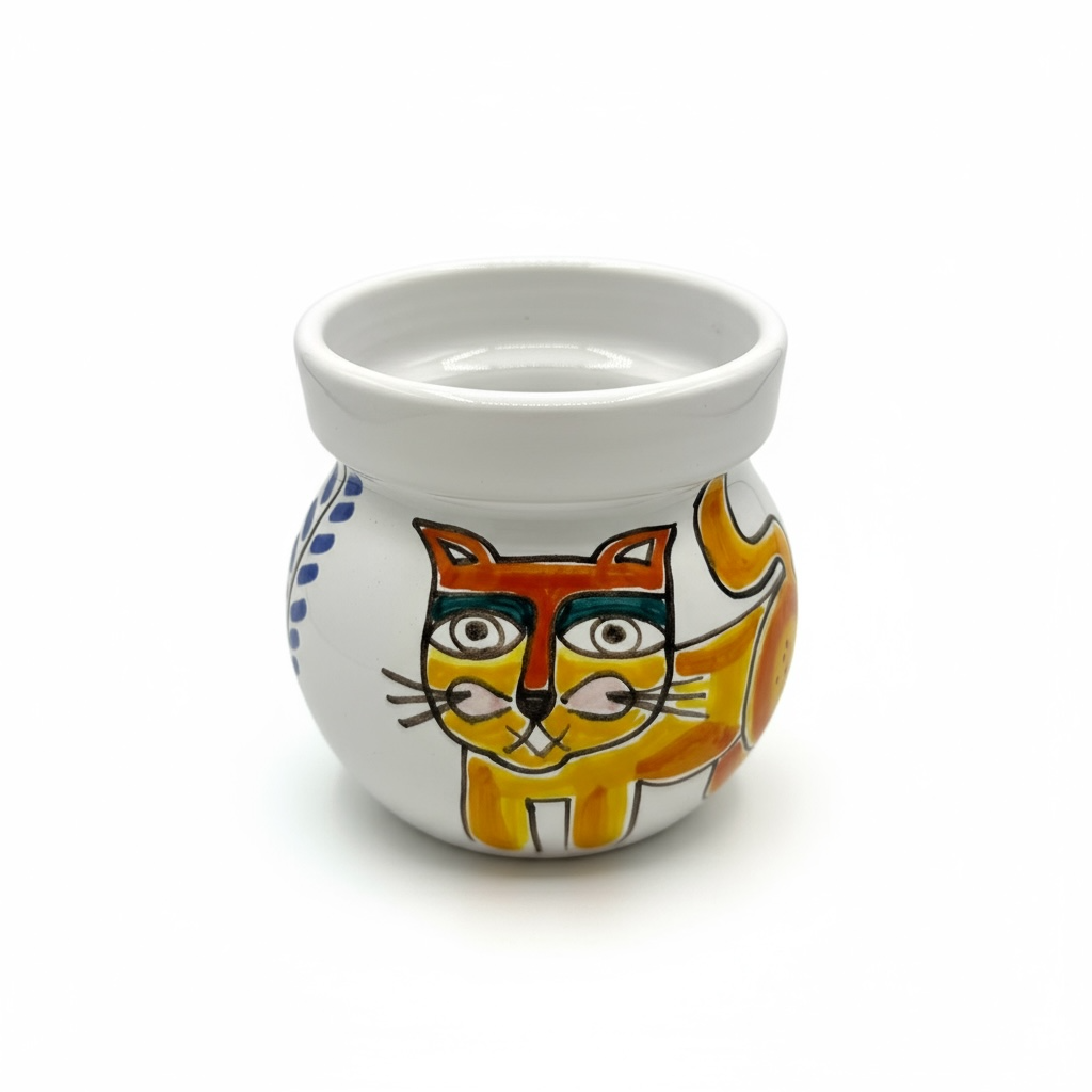 Vaso Gatto e Sole Rosso