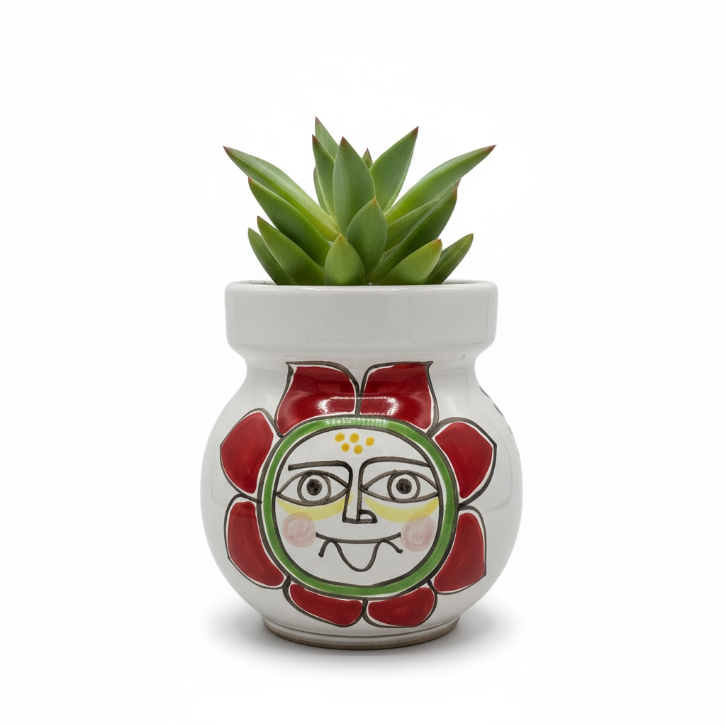 Vaso Gatto e Sole Rosso