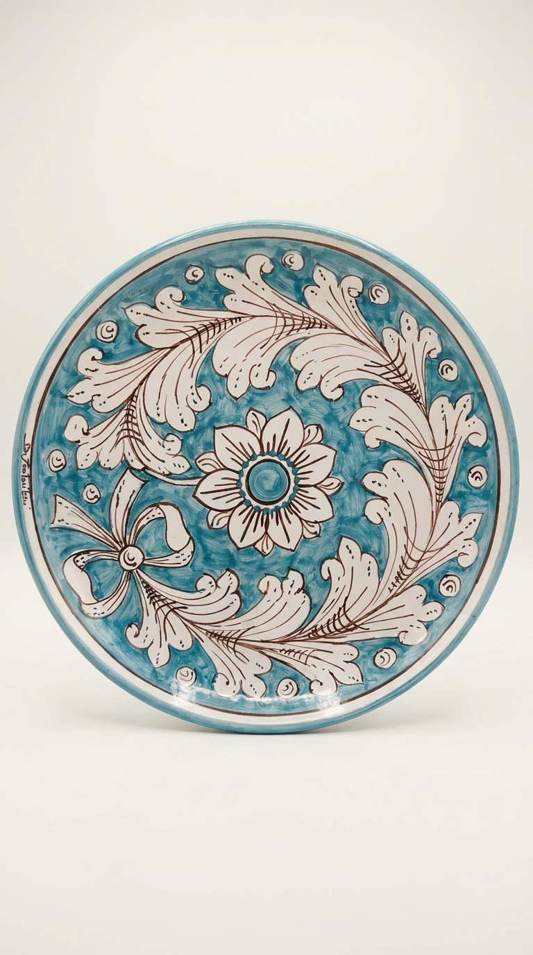 Piatto Barocco Celeste