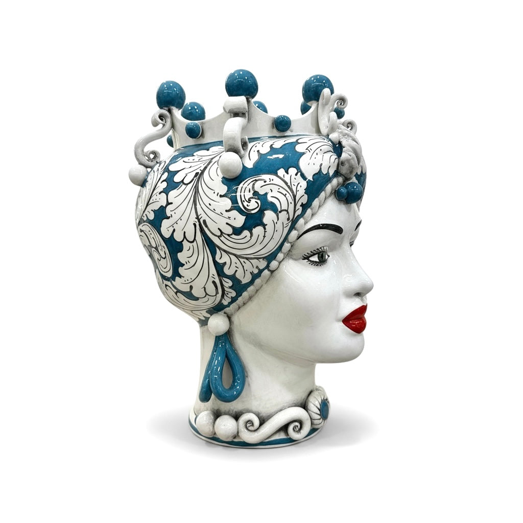 Teste Di Moro - Blu Ottanio - H 42 Cm