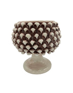 Demi pomme de pin blanc antique