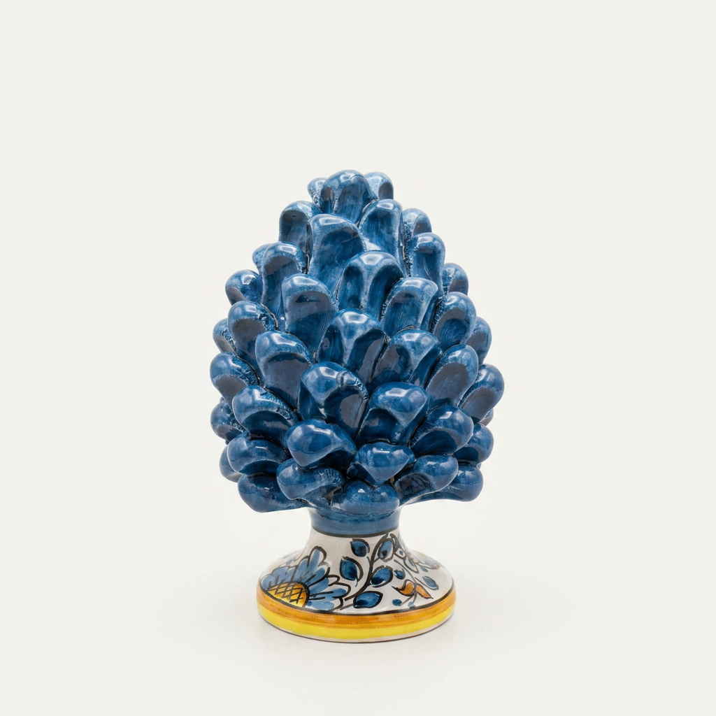 Pigna Blu Base Decorata - H15 cm