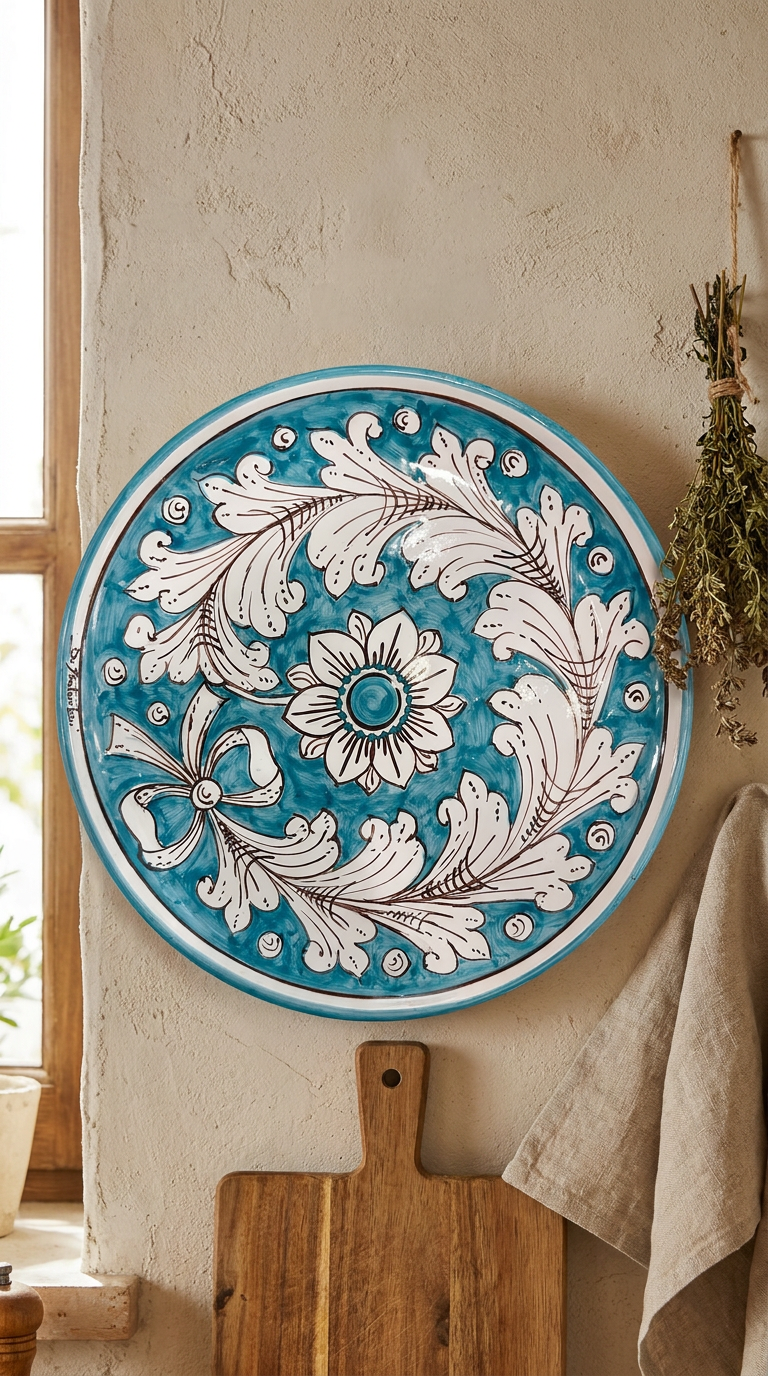 Piatto Barocco Celeste