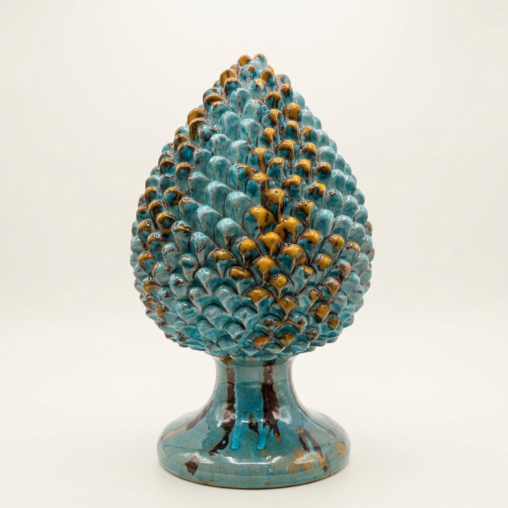 Pigna Azzurro/giallo/rosso- H45cm
