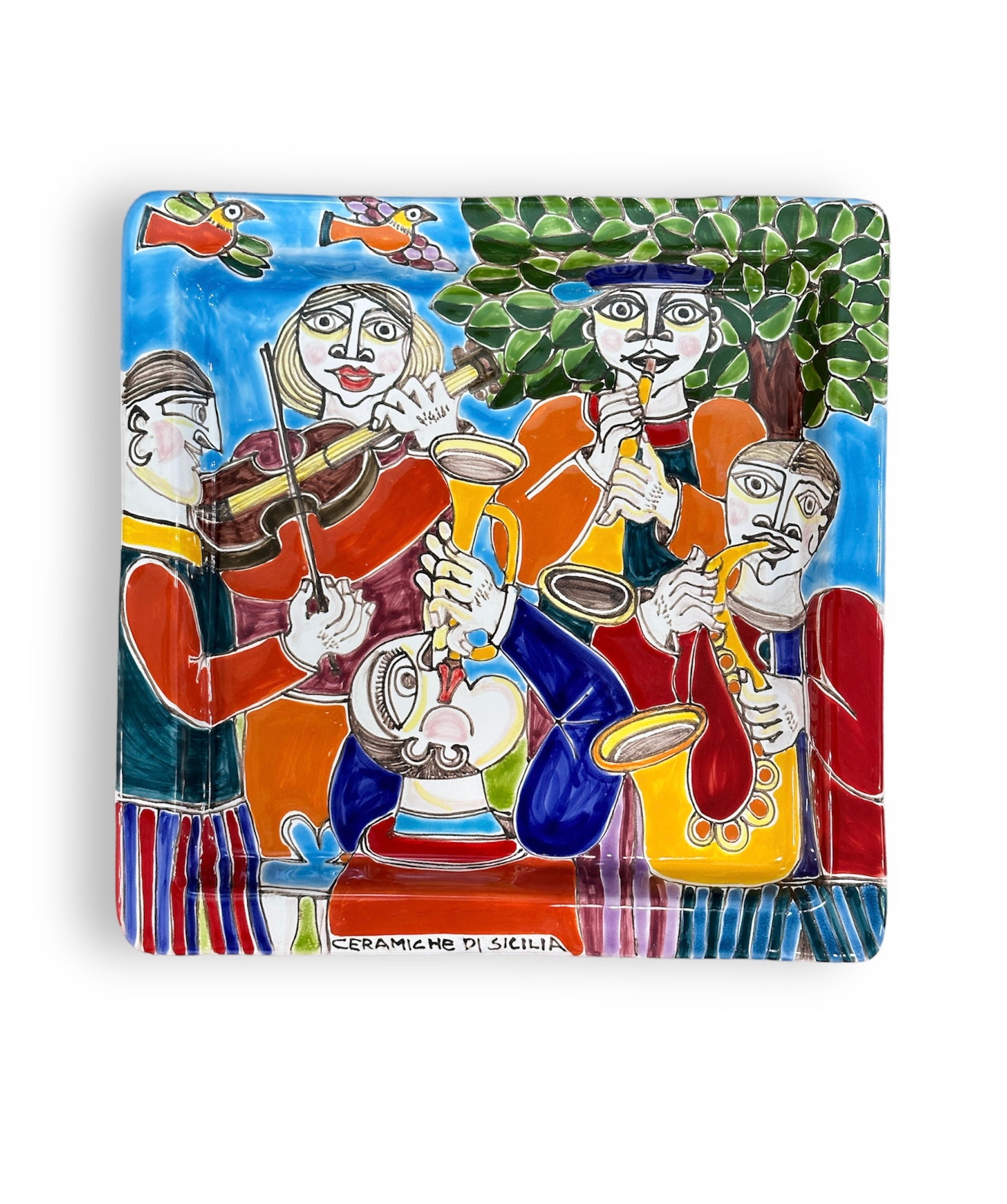 Piatto Quadrato 28x28 cm - I Musicisti