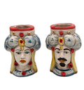 Têtes de Maure - H 15 cm - Jaune et bleu