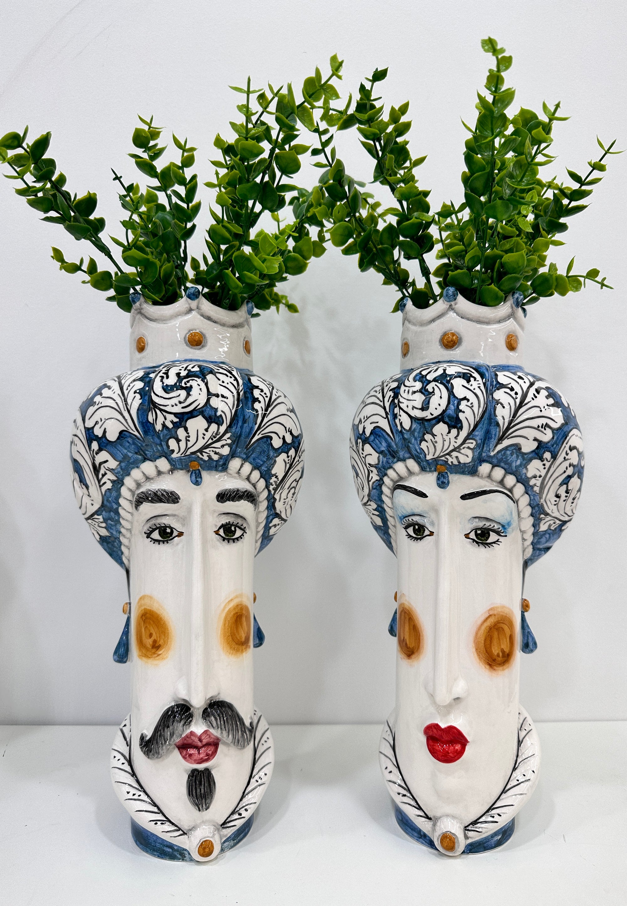 Têtes Maures - Stylisées - Bleu Baroque 