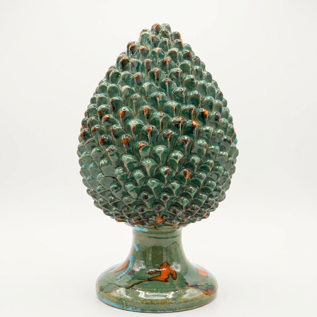 Pigna Verde e Celeste H 45 cm