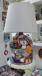 Litho lamp with red background