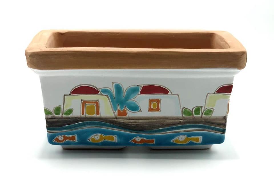 Porta pianta rettangolare Pantelleria - Ceramiche Di Sicilia 