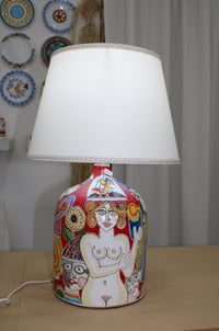 Litho lamp with red background