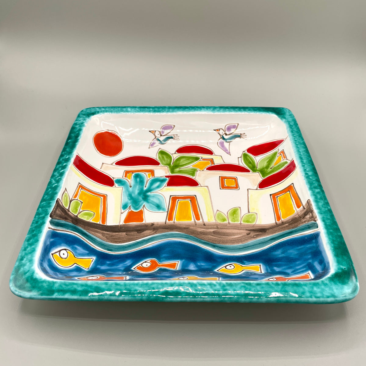Piatto Quadrato Pantelleria - Ceramiche Di Sicilia 