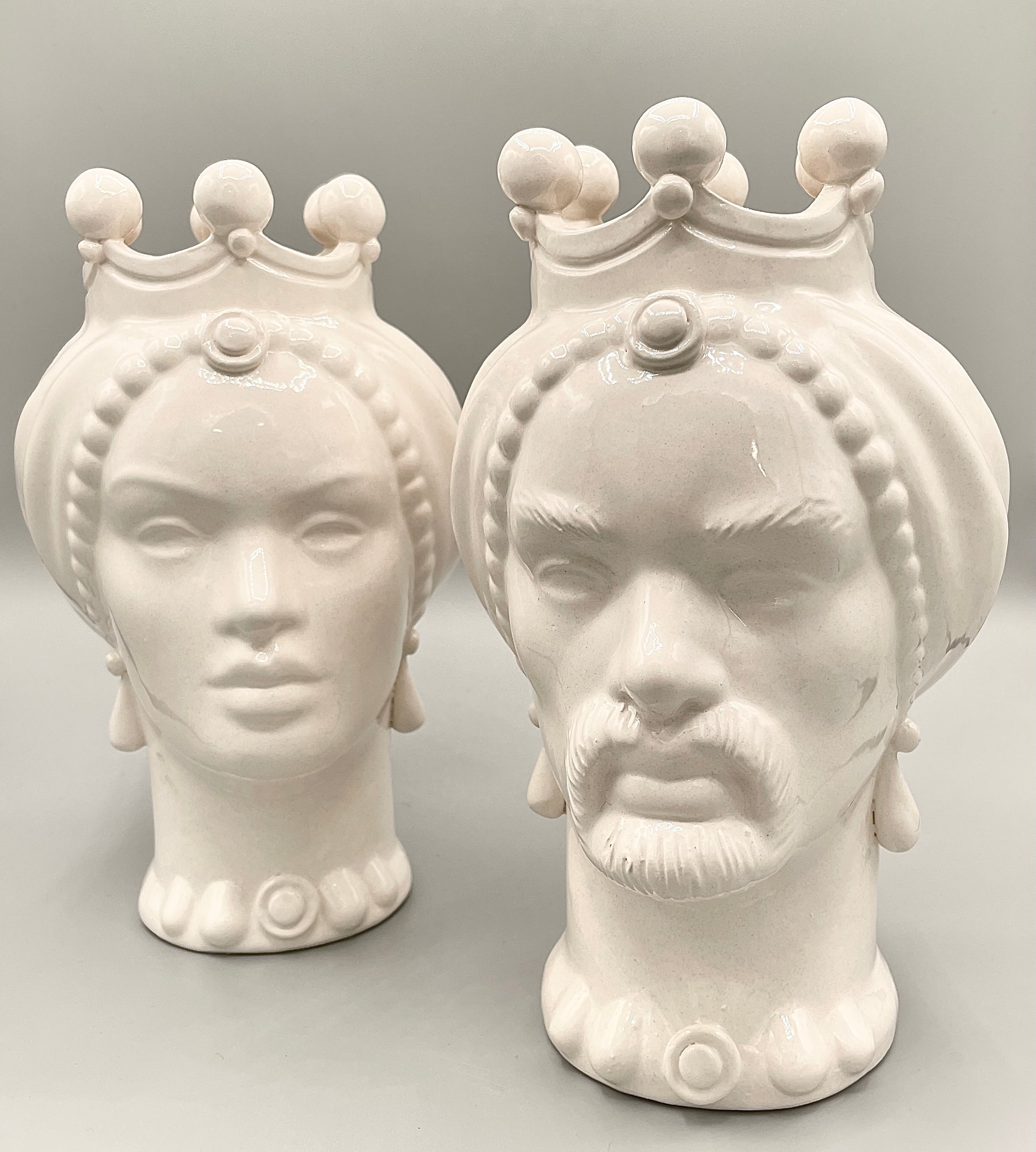 Teste Di Moro H 23 cm bianco/avorio - Ceramiche Di Sicilia 