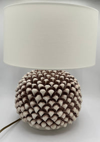 Antique White Round Pine Cone Lamp