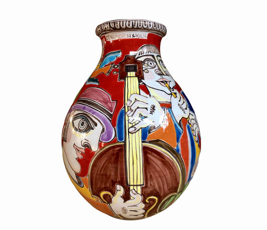 Vaso "I Musicisti" Fondo Rosso