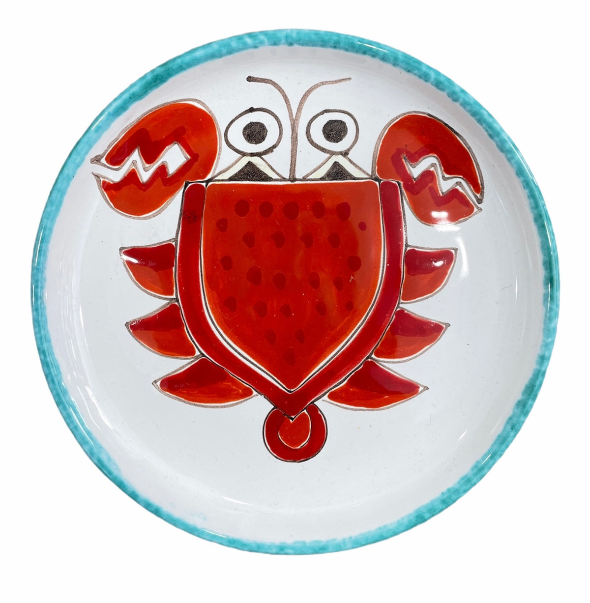 Round Plate - Crab - Green Edge