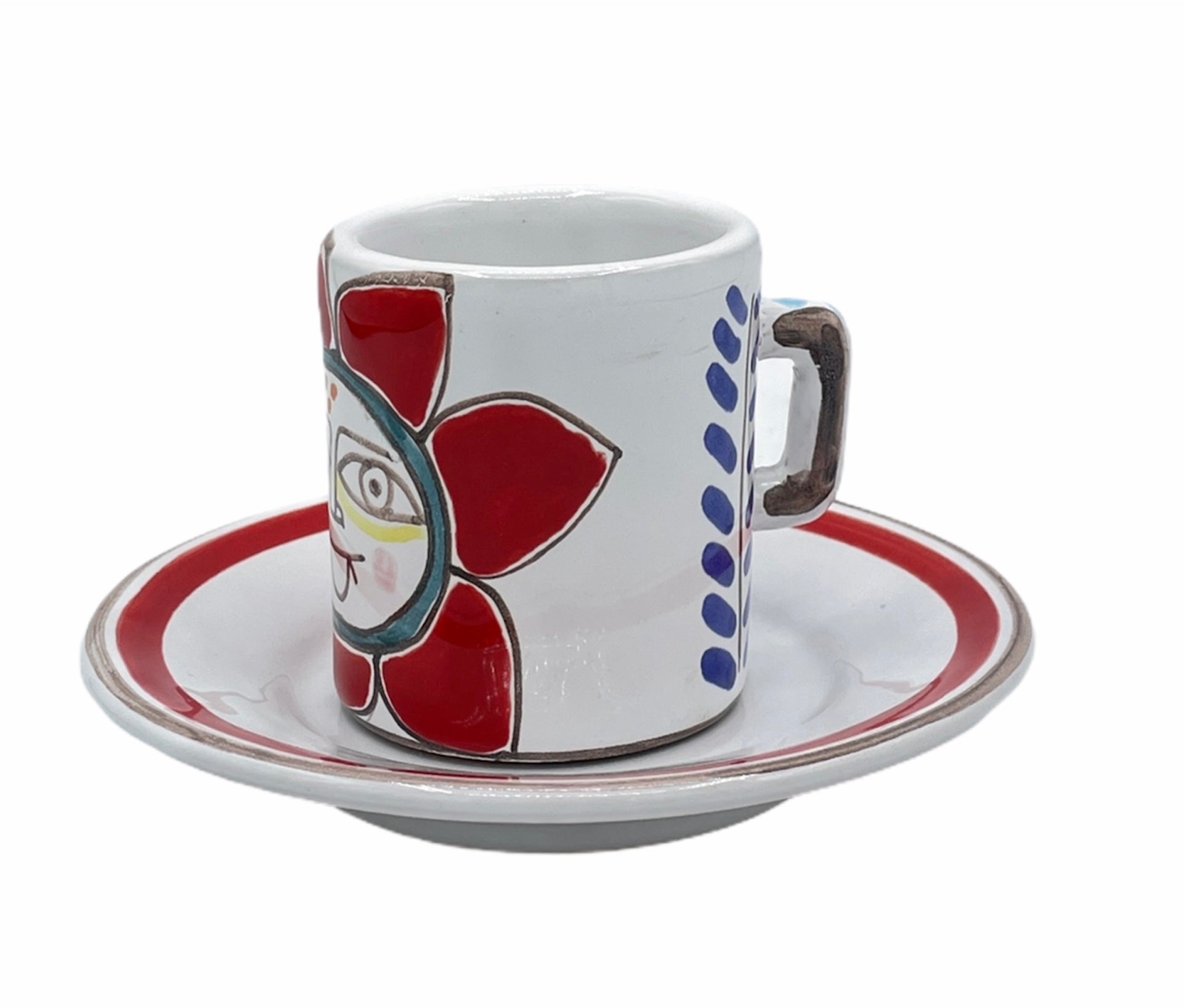 Tazzina Da Caffè Cilindrica Sole - Ceramiche Di Sicilia 