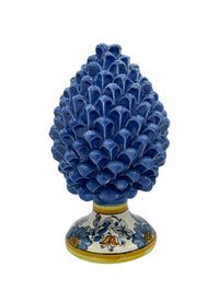 Pigna Blu Con Base Decorata - Ceramiche Di Sicilia 