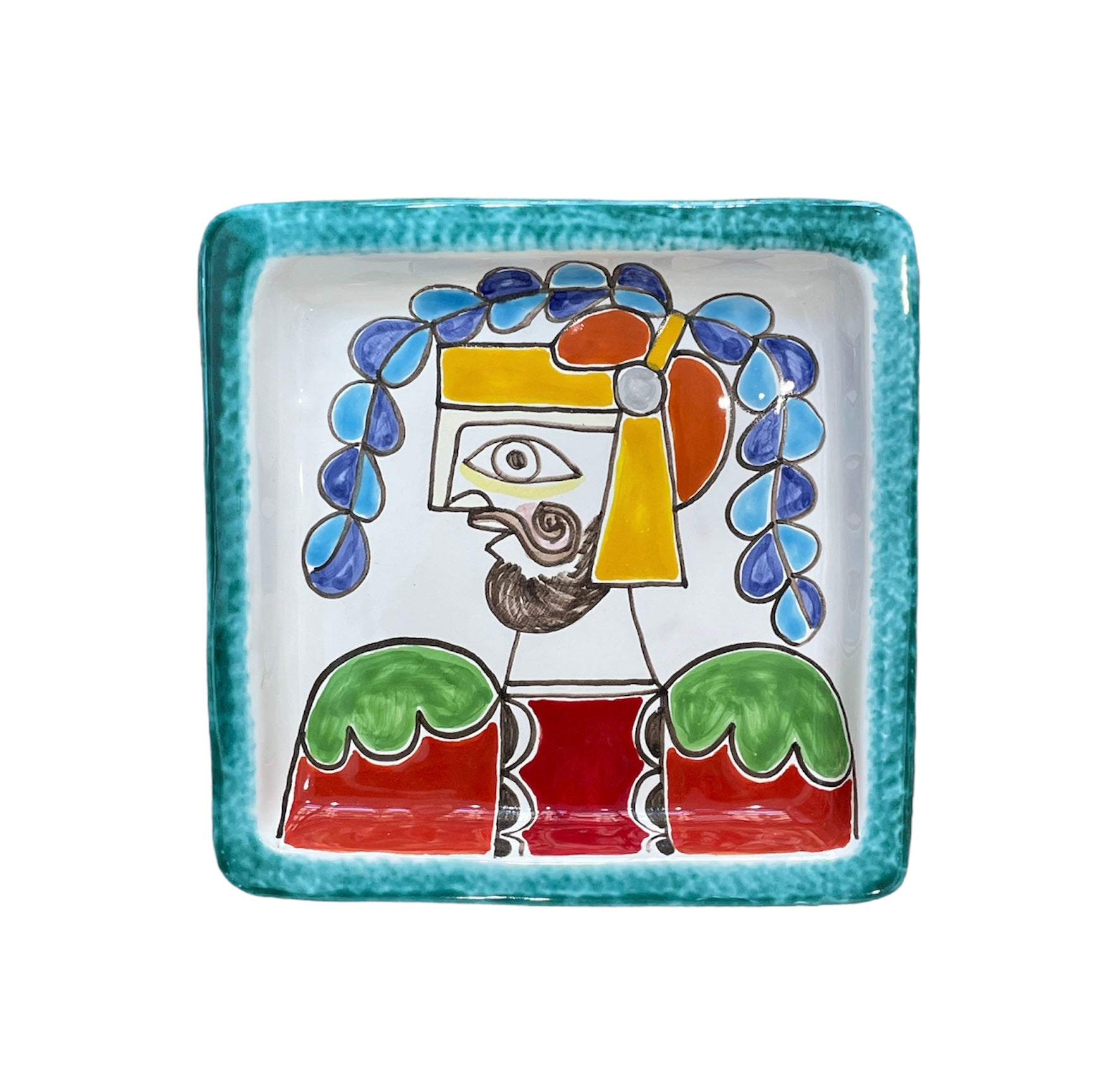 Piatto Quadrato Paladino - Ceramiche Di Sicilia 