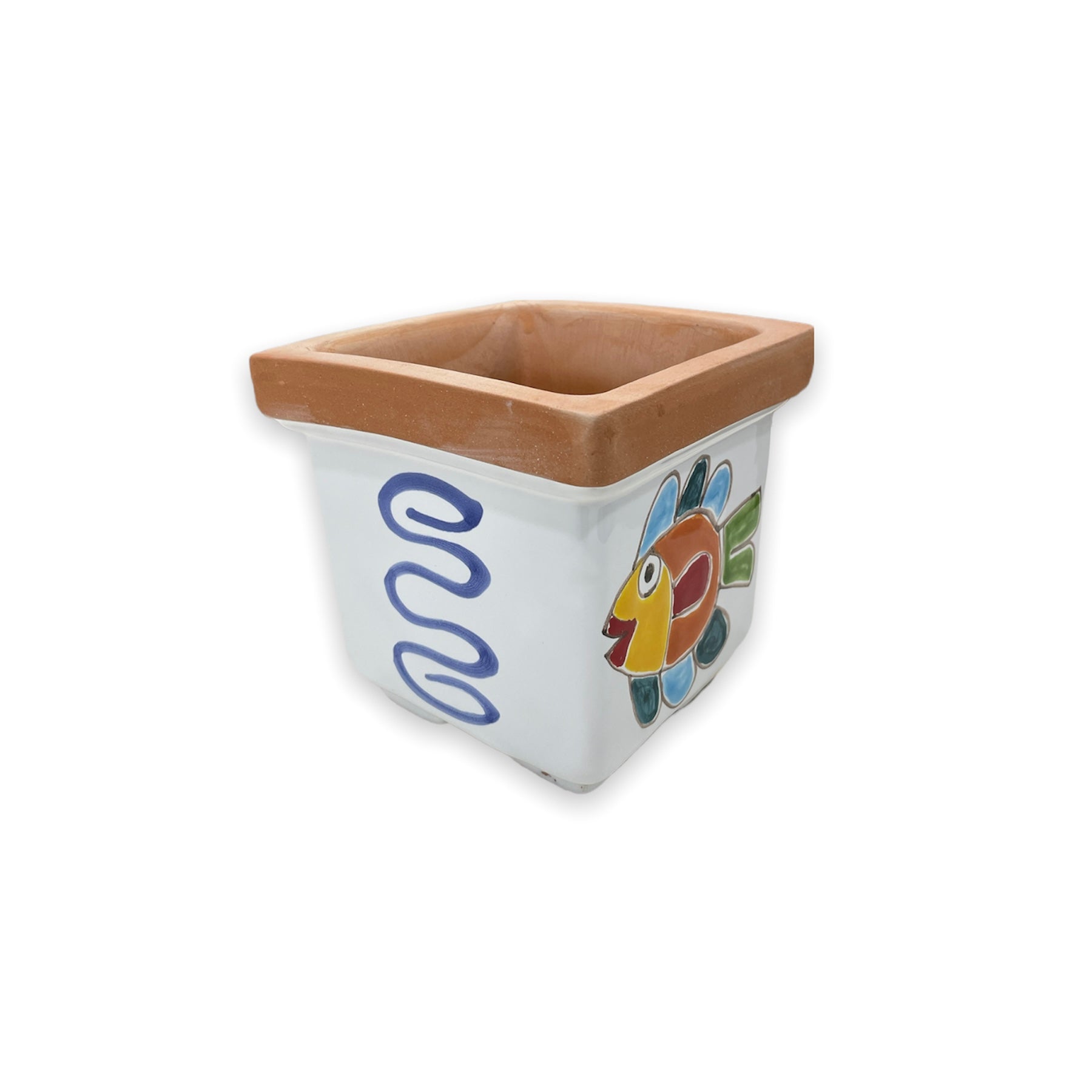 Support carré pour plante poisson et poulpe