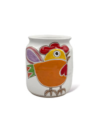 Vaso Donna con Uccellino e Gallina