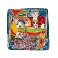 Octopus Fishing Square Plate